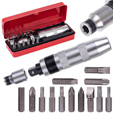 Cheie de Impact cu Șurubelniță, Set Profesional HiT LT-A1225, 1/2", 140mm