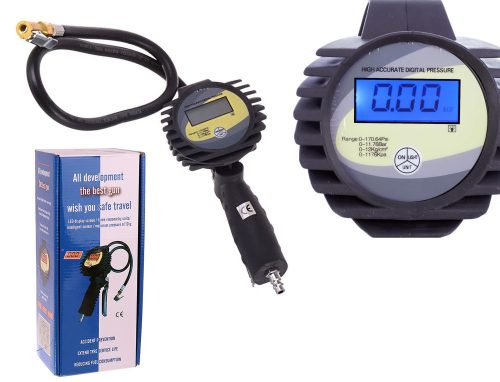 Pistol Digital de Umflare Anvelope cu Manometru Electronic TC Technic CCB-3, cu Înveliș din Cauciuc și Funcție de Memorare a Unității de Măsură