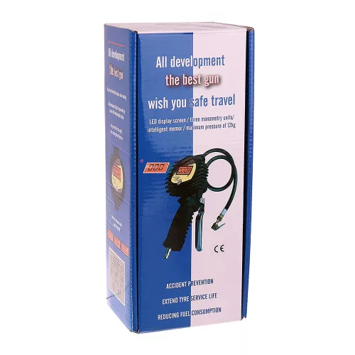Pistol Digital de Umflare Anvelope cu Manometru Electronic TC Technic CCB-3, cu Înveliș din Cauciuc și Funcție de Memorare a Unității de Măsură