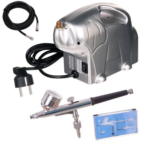 Set Complet Airbrush pentru Studiouri și Salone de Body Painting TC Technic AS16K cu Furtun de 1,8 m și Duza de 0,3 mm