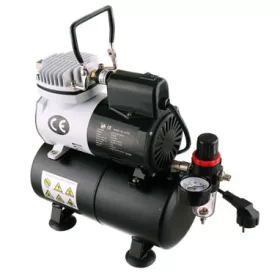   Compresor Airbrush AF186, 1/6 CP, 125 W, Fără Ulei, Ventilator Răcire, 3L