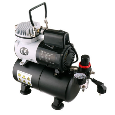 Compresor Airbrush AF186, 1/6 CP, 125 W, Fără Ulei, Ventilator Răcire, 3L