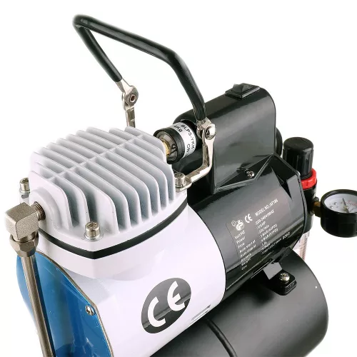 Compresor Airbrush AF186, 1/6 CP, 125 W, Fără Ulei, Ventilator Răcire, 3L