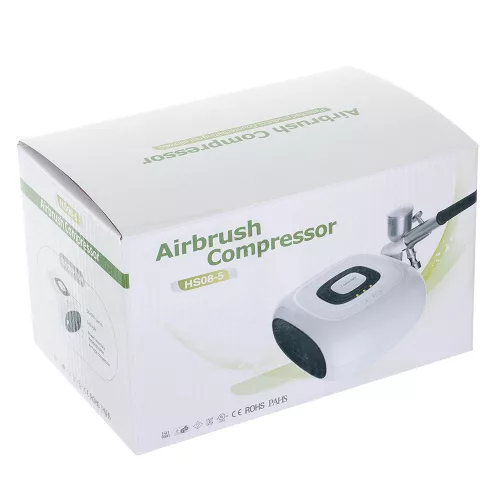 Compresor Profesional HS08-SAC-SK pentru Aerograf HS 30, Ideal pentru Utilizare în Studiouri de Airbrush Cosmetice
