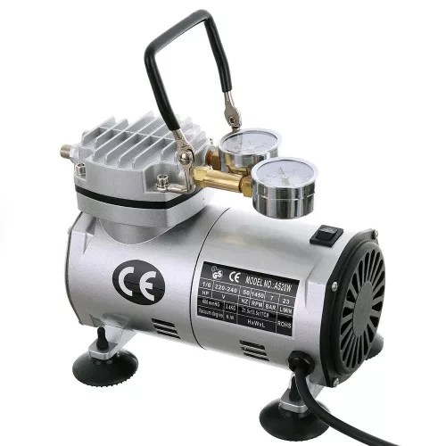 Compresor și Pompă de Vid pentru Aerograf Tehnic AS20W cu Carcasă Metalică