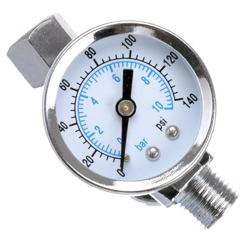 Regulator de Presiune cu Manometru pentru Pistoale de Pulverizare Auarita FR-3, Conectori Filet 1/4"M x 1/4"M, Presiune Nominală 0-10 bar