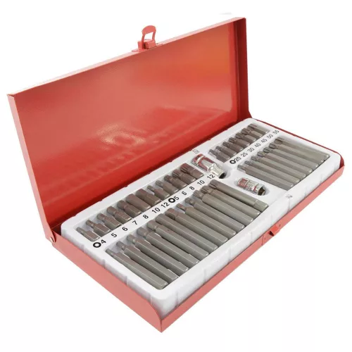 Set de Biți TC Technic LT-A1127-1 - 41 piese, Hexagonale, Torx, Spline, în Cutie Metalică