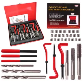   Set Profesional de Reparații Filete cu Tarozi și Burghie din Oțel Rapid HSS4341 în Valiză Metalică, M6-M10 (88 de piese) - TC Technic SK2019