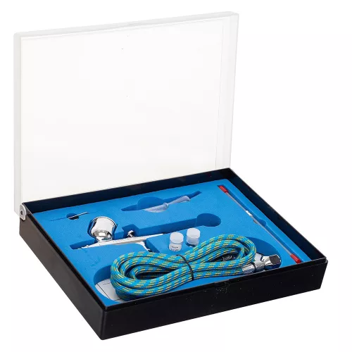 Set Aerograf Profesional Elite cu 3 Duze și Furtun Fengda BD-130K, 0.2 mm, 0.3 mm, 0.5 mm