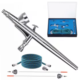   Set Aerograf Fengda BD-207K cu Duze de 0.2 mm, 0.3 mm și 0.5 mm, cu Furtun