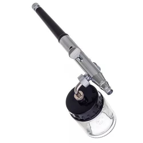 Set Aerograf Fengda BD-134K – Duze de 0,2mm, 0,3mm, 0,5mm, Pulverizator cu Două Funcții și Rezervor Lateral