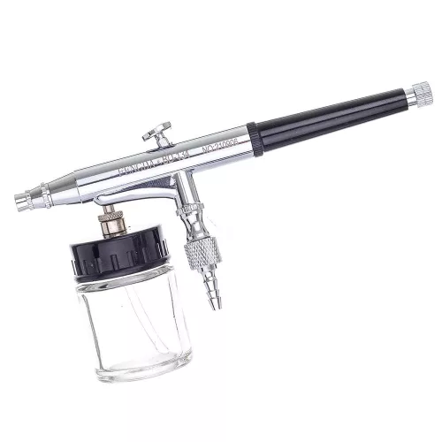 Set Aerograf Fengda BD-134K – Duze de 0,2mm, 0,3mm, 0,5mm, Pulverizator cu Două Funcții și Rezervor Lateral
