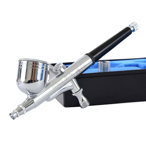 Airbrush Profesional Fengda BD-130 cu Furtun de 0,3 mm, Control Acțiune Dublă, Capacitate 7 cm<sup>3</sup>
