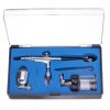 Airbrush Profesional Fengda BD-134 cu Duză de 0,3 mm și Două Rezervoare Laterale
