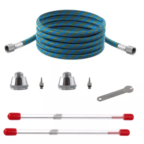 Set Aerograf Fengda BD-116C cu 3 Rezervoare și 3 Duze de 0.3, 0.5, 0.8 mm