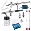 Set Aerograf Profesional Fengda BD-280K cu 4 Duze (0.2, 0.3, 0.35, 0.5 mm) și 2 Aerografe BD-280K