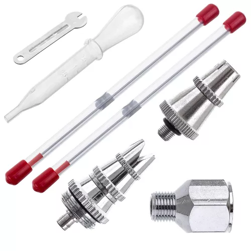 Set Aerograf Profesional Fengda BD-280K cu 4 Duze (0.2, 0.3, 0.35, 0.5 mm) și 2 Aerografe BD-280K