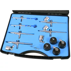   Set Aerograf Profesional Fengda BD-812 cu Duze și Furtunuri de 0,3 mm și 0,35 mm