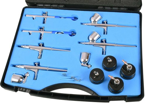 Set Aerograf Profesional Fengda BD-812 cu Duze și Furtunuri de 0,3 mm și 0,35 mm