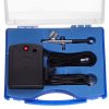 Set Airbrush Profesional cu Compresor pentru Artiști Mobilați Fengda BD-831, Duza 0,2 mm, Tensiune Intrare 230V, Ieșire 12V, Presiune Maximă 30 PSI (~2,07 bar), Furtun 1,5 m