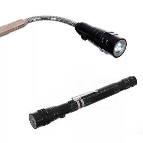 Lanternă LED Telescopică cu Mâner Magnetic TC Technic SK2319, 17-56,5 cm, 3 diode LED, 4x LR44