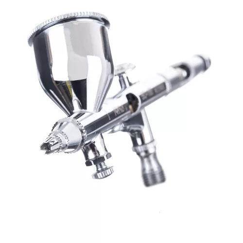 Set Aerograf Universal Fengda BD-180k cu Duze 0.2, 0.3 mm, Rezervor 7 cm3 și Reductor