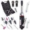 Set Profesional de Șlefuitor Pneumatic cu Capete în Valiză de Plastic Technic AT-7032LBK, 230 mm, Mâner din Cauciuc