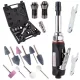 Set Profesional de Șlefuitor Pneumatic cu Capete în Valiză de Plastic Technic AT-7032LBK, 230 mm, Mâner din Cauciuc