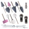 Set Profesional de Șlefuitor Pneumatic cu Capete în Valiză de Plastic Technic AT-7032LBK, 230 mm, Mâner din Cauciuc