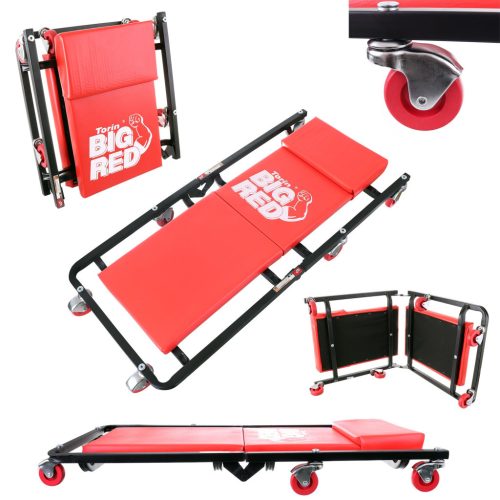 Platformă Mobilă pentru Mecanică Auto cu Tetieră Big Red TR6454A (Pliabilă, Dimensiune Deschisă 90x42x16 cm, Dimensiune Pliată 45x42x12 cm, Greutate 7 kg)