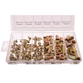   Set 150 bucăți de piulițe nit orb din oțel cu carcasă din plastic, compatibil M3, M4, M5, M6, M8, M10, TC Technic SK14126