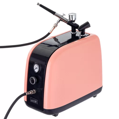 Set Compresor Studio - Aerograf Cosmetic HS-386k (pentru tatuaje, pictură corporală și modelism)