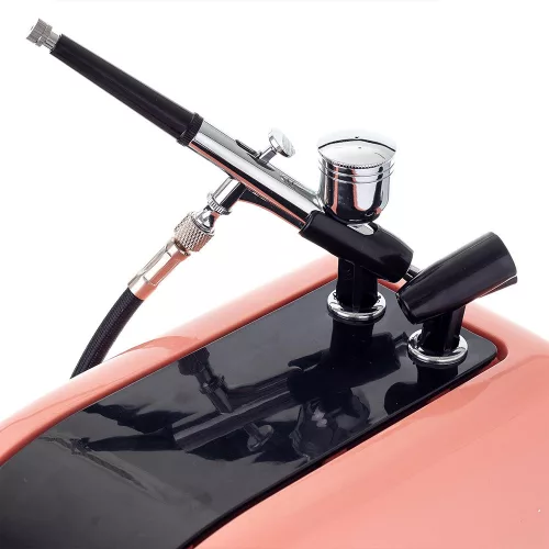 Set Compresor Studio - Aerograf Cosmetic HS-386k (pentru tatuaje, pictură corporală și modelism)