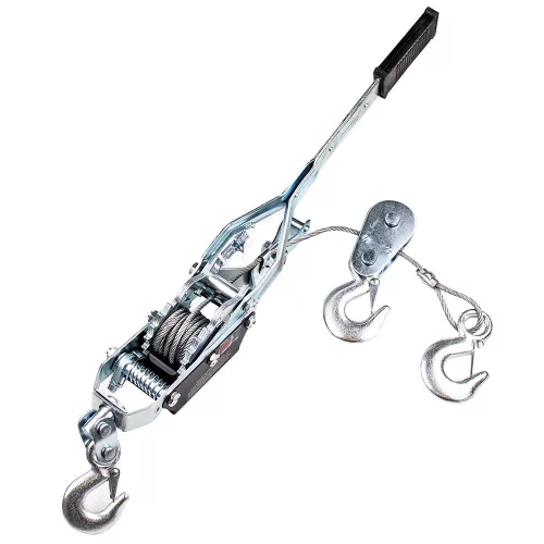 Troliu Manual cu Frânghie, 3 Cârlige și 2 Roți Dințate, Capacitate 4 Tone Big Red TRK8041
