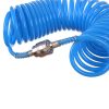 Furtun Spiralat din Poliuretan 12x8 mm pentru Scule Pneumatice, 7.5m, Cuplaj Rapid și Soclu, RAH023