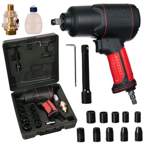 Cheie Pneumatică cu Impact, 1/2" Aeropro AP17808, 1200 Nm, Material Compozit, pentru Mecanici, cu Valiză