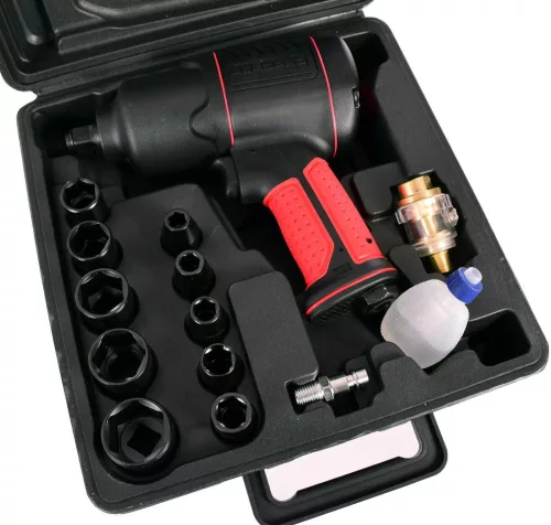 Cheie Pneumatică cu Impact, 1/2" Aeropro AP17808, 1200 Nm, Material Compozit, pentru Mecanici, cu Valiză