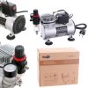 Compresor Aerograf cu Ventilator Integrat Fengda AS18-2S pentru Tatuatori și Saloane de Frumusețe