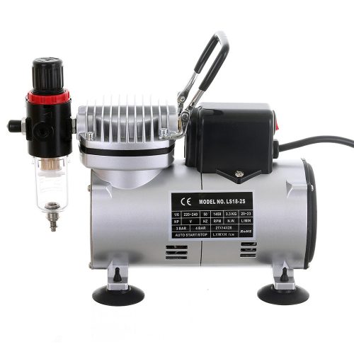 Compresor Aerograf cu Ventilator Integrat Fengda AS18-2S pentru Tatuatori și Saloane de Frumusețe