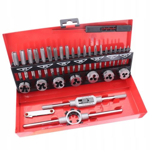 Set de 32 Piese pentru Filetare și Tăiere Filete M3-M12, cu Carcasă Metalică TC Tehnic LT-V32