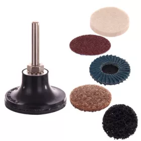   Set Discuri de Șlefuit și Lustruit 50 mm cu Ax de 6 mm (5 Discuri + Cap de Fixare) TC Technic SP-53