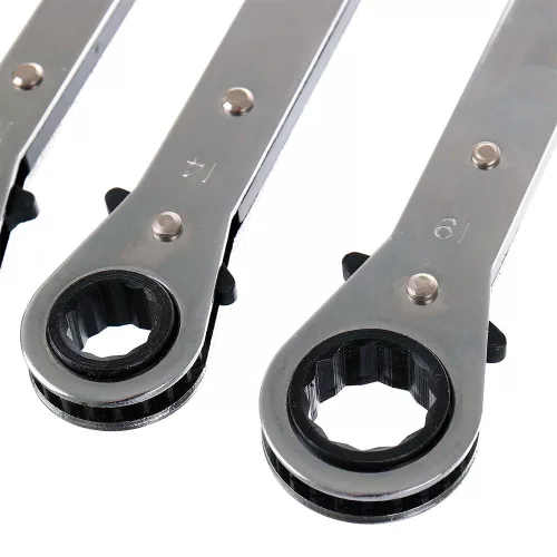 Set de Chei Inelare cu Clichet, 5 Bucăți, 6-21 mm, cu Suport din Plastic - TC Technic JC1120