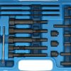 Set de Unelte pentru Îndepărtarea Bujiei Incandescente Rupte în Valiză de Plastic TC Technic SK2079, Compatibil cu Fire de Bujie M8x1.0, M10x1.0 și M10x1.25, Include Tije Filetate M3 x 0,5 și M4 x 0,7, Burghie HSS Ø2,5 x L=120mm și HSS Ø3,2 x L=140mm