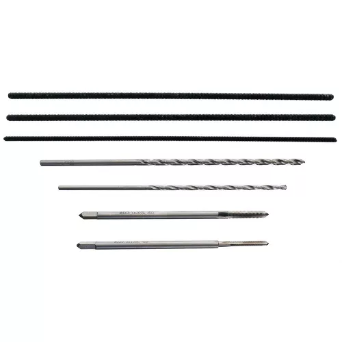 Set de Unelte pentru Îndepărtarea Bujiei Incandescente Rupte în Valiză de Plastic TC Technic SK2079, Compatibil cu Fire de Bujie M8x1.0, M10x1.0 și M10x1.25, Include Tije Filetate M3 x 0,5 și M4 x 0,7, Burghie HSS Ø2,5 x L=120mm și HSS Ø3,2 x L=140mm