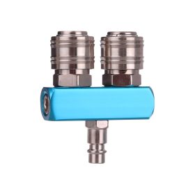   Distribuitor Pneumatic de Înaltă Calitate cu Două Căi, 2x Cuplaje Rapide și 1x Conector, TC Technic AD0021
