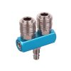 Distribuitor Pneumatic de Înaltă Calitate cu Două Căi, 2x Cuplaje Rapide și 1x Conector, TC Technic AD0021