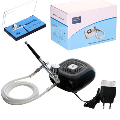 Set Profesional Compresor Aerograf HS08-6 cu Aerograf HS-30, Oprire Automată, 0,3 mm, pentru Studiouri Cosmetice și Modelism