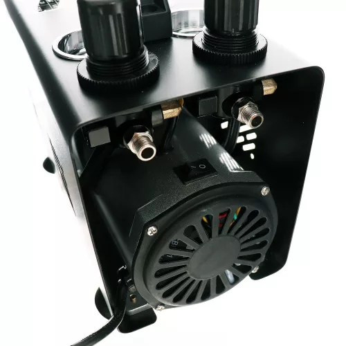 Compresor Silențios Fără Ulei pentru Modelare și Salone de Frumusețe, Compatibil cu 2 Pulverizatoare de Vopsea, Duze 0,2-1,0 mm, Rezervor 1L, Putere 125 W, Debit 20-23 l/min