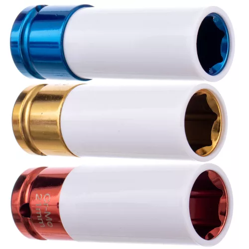 Set Chei Tubulare pentru Jante din Aluminiu, Dimensiuni 17, 19, 21 mm, Conexiune 1/2", Material Crom-Molibden