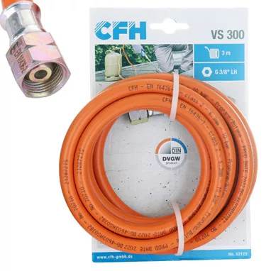 Furtun Propan 3 Metri CFH VS300 cu Conector 3/8" pentru Butelii de Gaz